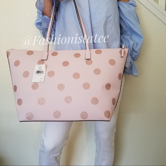 NWT KATE SPADE NEW YORK LARGE HANI HAVEN TOTE PINK - Picture 2 of 6